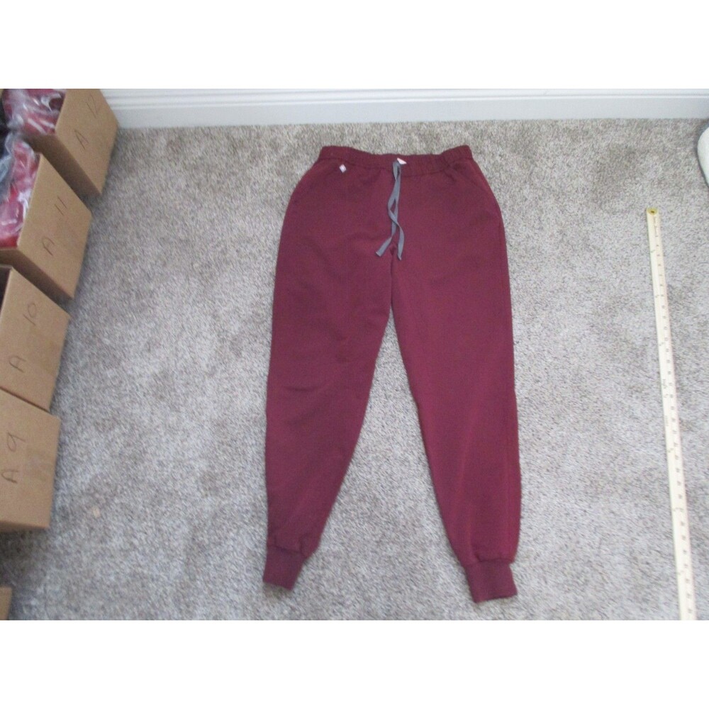 FIGS Technical Collection Burgundy Solid Twill Scrub Pants Drawstring M
